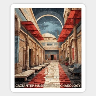 Gaziantep Zeugma Mosaic Museum Turkey Vintage Retro Travel Tourism Sticker